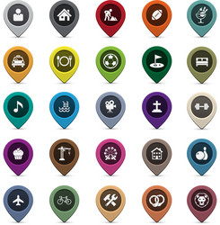 Set of Round 3D Pointer Icons vector image