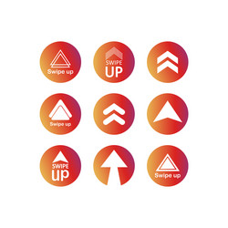 swipe up arrow icon modern button for web vector image