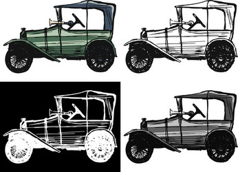 Retro car side view Royalty Free Vector Image - VectorStock