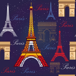 seamless pattern with eiffel tower and triumphal vector