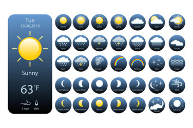 set weather icons for print web or mobile app eps vector image