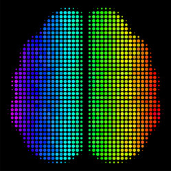 Bright pixel brain icon vector