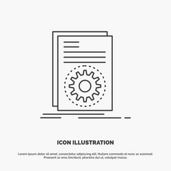 code executable file running script icon line vector image