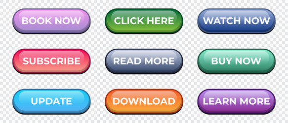 colorful web buttons set read more learn buy vector image