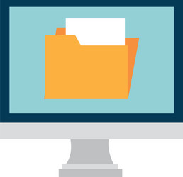computer display with folder vector image