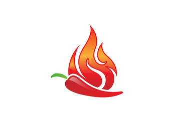 Fiery Chili Pepper Logo Vector Image