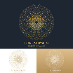geometric abstract round form with connected line vector image