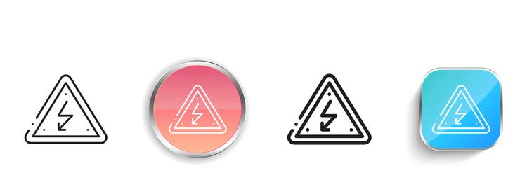 high voltage icon thin linear regular and button vector image