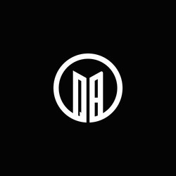 qb monogram logo isolated with a rotating circle vector image