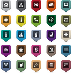 set of round 3d map pointers vector image