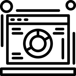 web analytics linear style icon design vector image
