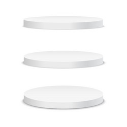 White podium round 3d empty with steps vector