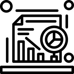 data analysis linear style icon design vector image