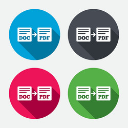 Export doc to pdf icon file document symbol vector