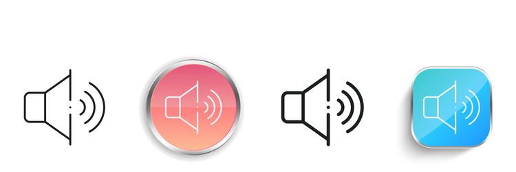 high volume icon thin linear regular and button vector image