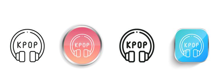 kpop icon thin linear regular and button style vector image