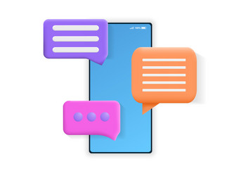 smartphone with notifications in form of bubbles vector image