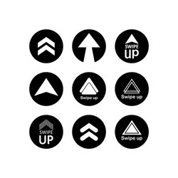 swipe up arrow icon modern button for web vector image