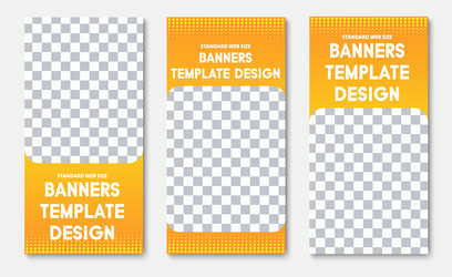 templates for vertical web banners with place vector