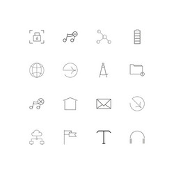 web applications linear thin icons set outlined vector image