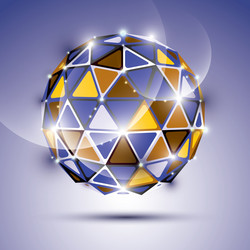 Abstract 3d vivid gala sphere with gemstone effect vector