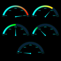 Analog Speed & Power Meter Dashboard vector