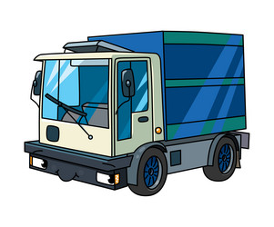 funny lorry with eyes car vector