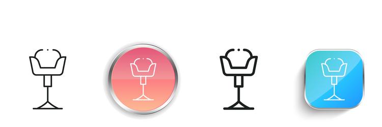 high icon thin linear regular and button style vector image