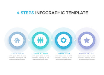 Flow chart with 4 steps Royalty Free Vector Image