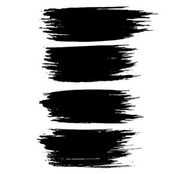 Black Ink Brush Strokes - Grunge Texture Vector Image