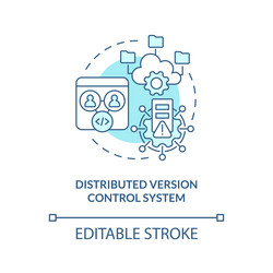 distributed version control system turquoise vector