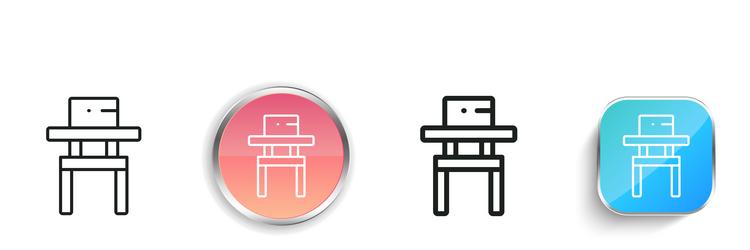 highchair icon thin linear regular and button vector image