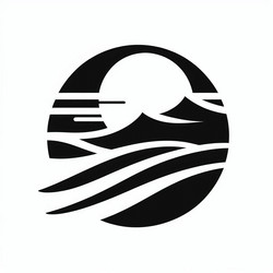 Oceanic Silhouette Emblem Vector Image