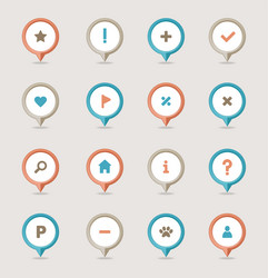 pin map icon set pointer markers vector image