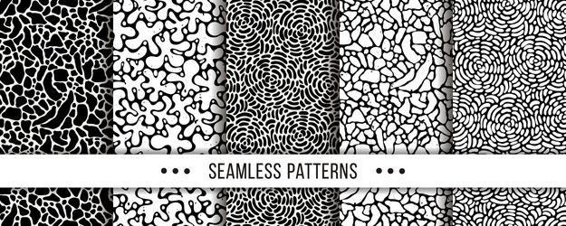 Set abstract seamless pattern collection vector