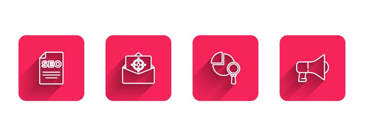 Set line seo optimization mail and e-mail vector