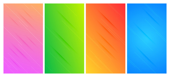 set of abstract gradient backgrounds with lines vector image