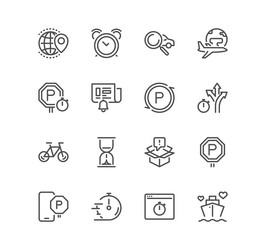 set of delivery and world travel related icons vector