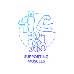 supporting muscles blue gradient concept icon vector