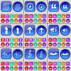 text file flash quotation mark brush arrow up mute vector image