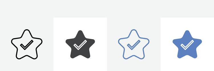 tick star icon set use for web ui or app vector image