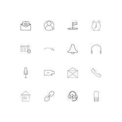 Web applications linear thin icons set outlined vector