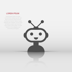 cute robot chatbot icon in flat style bot vector image