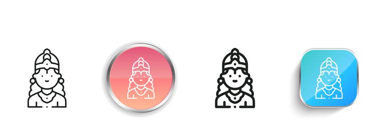 krishna icon thin linear regular and button style vector image