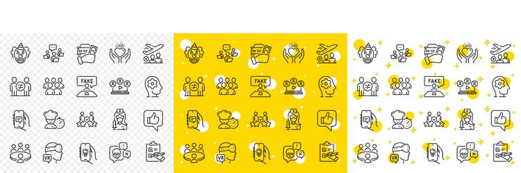 outline teamwork augmented reality and checklist vector image