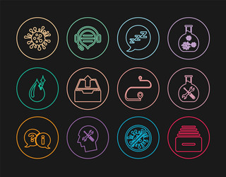 Set line drawer with documents bioengineering vector