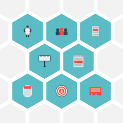 set of marketing icons flat style symbols with app vector image