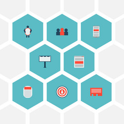 Set of marketing icons flat style symbols with app vector