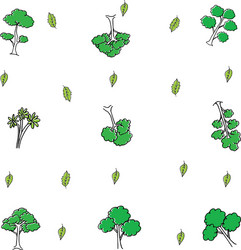 Set of tree object art vector