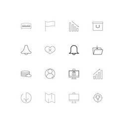 Web applications linear thin icons set outlined vector